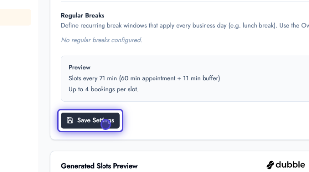 Save slot settings